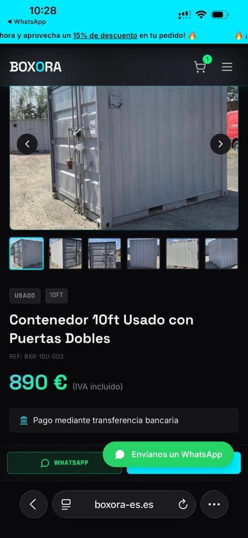 Conteneur d'occasion de 10 pieds avec double porte 1