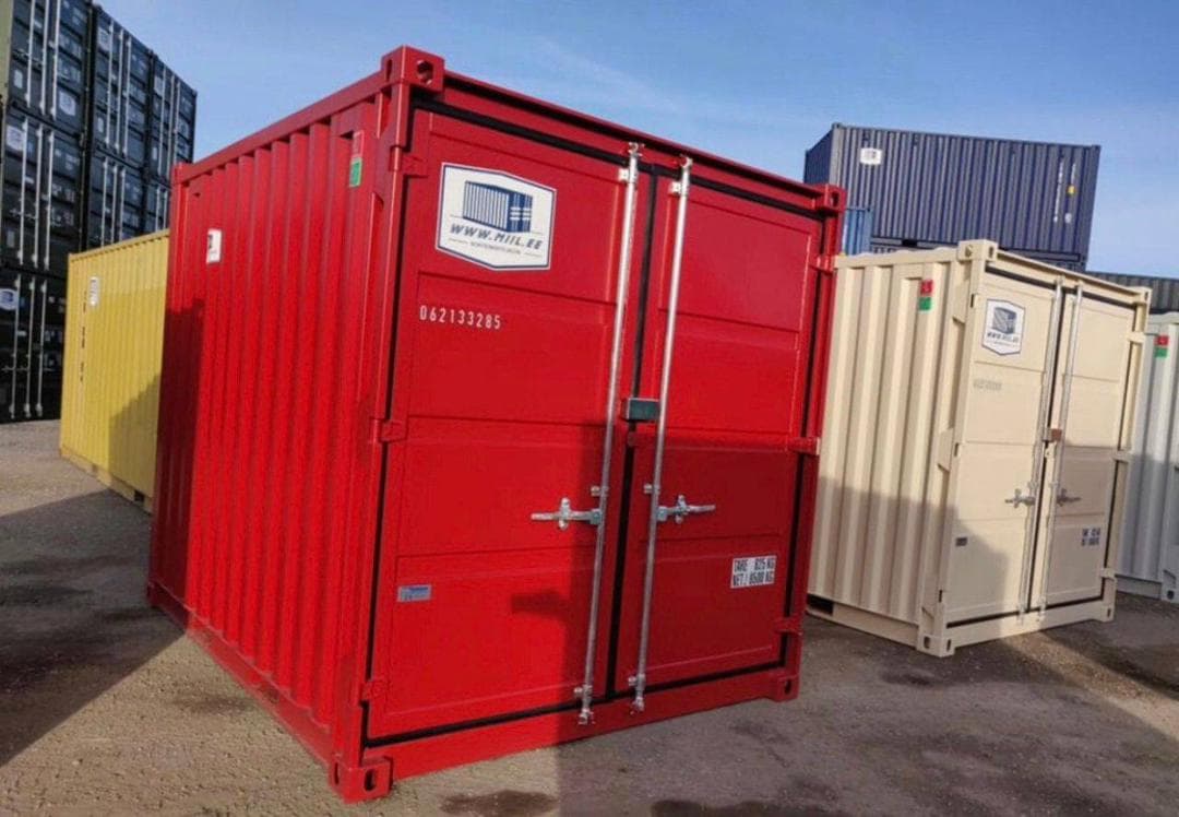Conteneur rouge neuf de 3 mètres avec double porte 1
