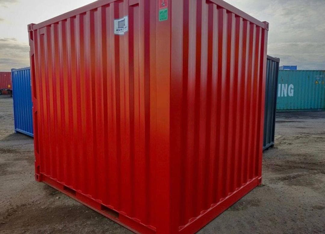 Conteneur rouge neuf de 3 mètres avec double porte